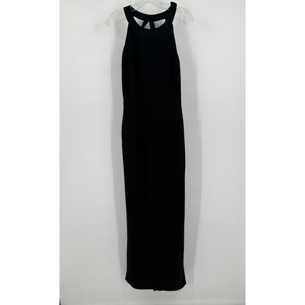 Womens Vintage Old Hollywood Evening Gown Size 10 Minimalist Black Tie Gala Chic